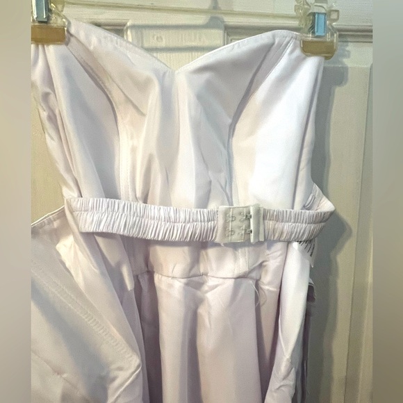 NEW with tag Long white sexy strapless satin gown wedding prom formal sz 4 - Picture 5 of 7